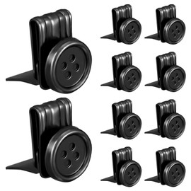 Zeyune 10 Pcs Suspenders Buttons Movable No Sew Button End Brace Clips Suspender Buttons Metal Clip on Buttons for Jeans for Pants Suspenders Hats Jeans Pants Replacement (Black)