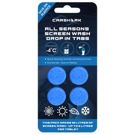 CARSHARK All Seasons Screenwash Tabs 1 x 4 Tablets, Makes up to 20L of Screenwash, Reduces Plastic Waste, Windscreen Washer Tablets
