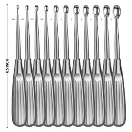 Spratt Brun Mastoid Curettes Ear Wax Remover Stainless Steel Surgical Instrumets External Use Only (11 pcs Assorted Sizes)