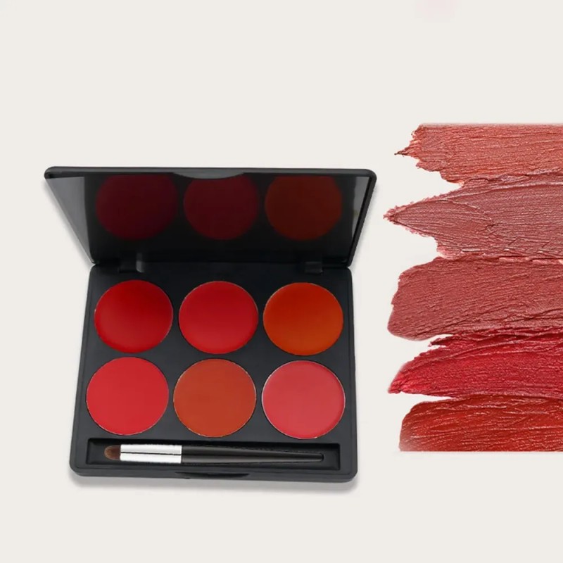 Paleta De Pintalabios De 6 Colores, Brillos De Labios, Plato