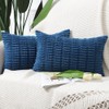 MADIZZ Pack of 2 Boho Striped Corduroy Throw Pillow Covers