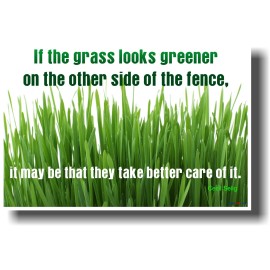 PosterEnvy NEW SCHOOL MOTIVATIONAL POSTER - If the Grass Looks Greener on the Other Side ..