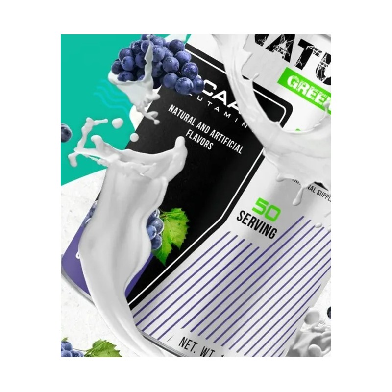 Bcaas Glutamina Aminoácidos Natural Green 500g Sabores Sabor Uva