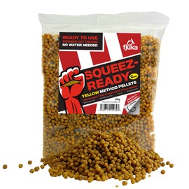 Fjuka Yellow Squeez-Ready Method Pellet 200g | Ready-prepped 2mms | Carp, F1s, tench, bream