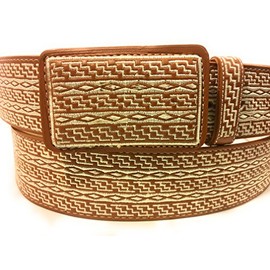 Mens Western Belt. Charro Belt. CINTO Bordado. Vaquero Belt. (42)