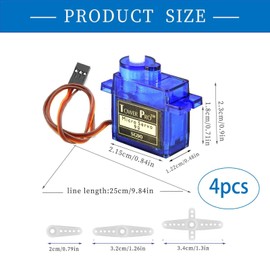 Actuator 4 Pieces Ard-uino Servo Motor Ard-uino Servo Motor Ard-uino Motor RC Servo 9G Servo 9G SG90 Servo Motors Servo Micro Servo Motor Kit DC 220V High Power Servo