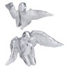 Silver Angel Wing Statue Standing Sculpture Resin Desktop Garden Ornament