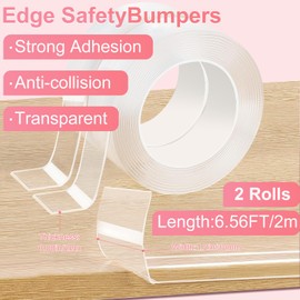Clear Furniture Corner Guards， Self-AdhesiveTable Edge Protectors, Baby Safety Bumpers for Wall Corners, Fireplace, Kitchen Countertops & Sharp Furniture Edges (13ft*1.97in*0.08in)