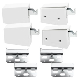 Pack of 4 Wardrobe Hangers - Cupboard Holder White Including Wall Cabinet Attachment, Strong Carrier Wall Cabinet Holder, Adjustable Hanger, Wall Cupboard, Upper Cabinet Holder for Home, Kitchen
