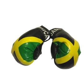 Flag Mini Small Boxing Gloves to Hang Over Car Automobile Mirror - Americas (Country: Jamaica-1)