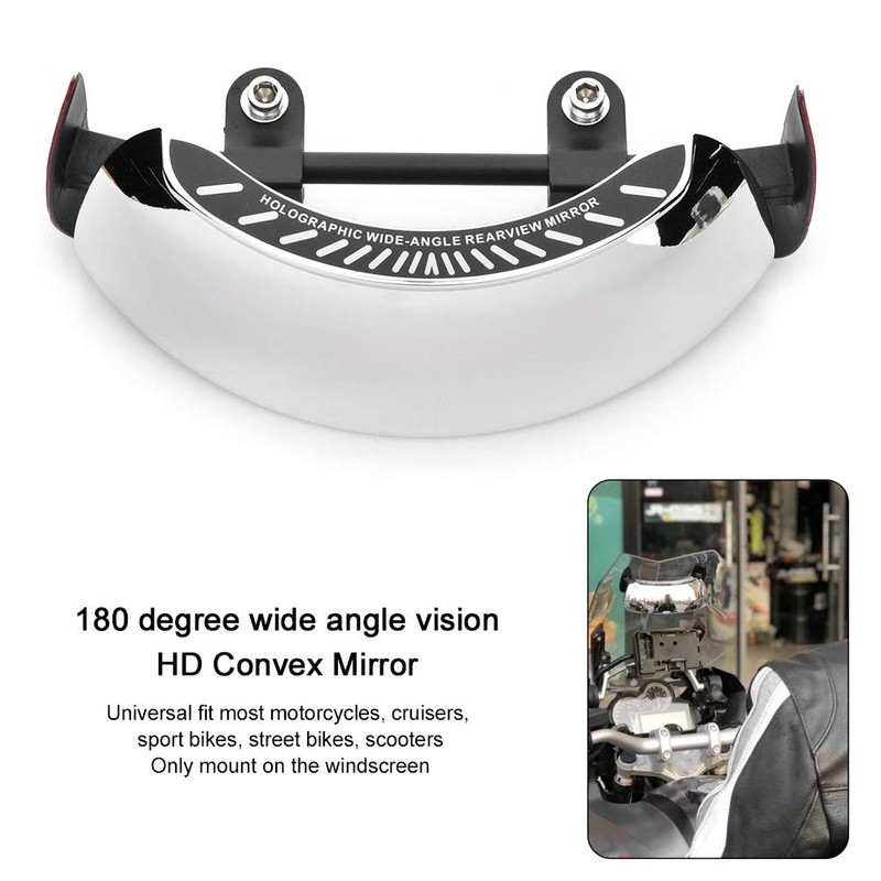 Espejo Retrovisor Holográfico para Motocicleta ABS Cromado Plata Cromado Espejo