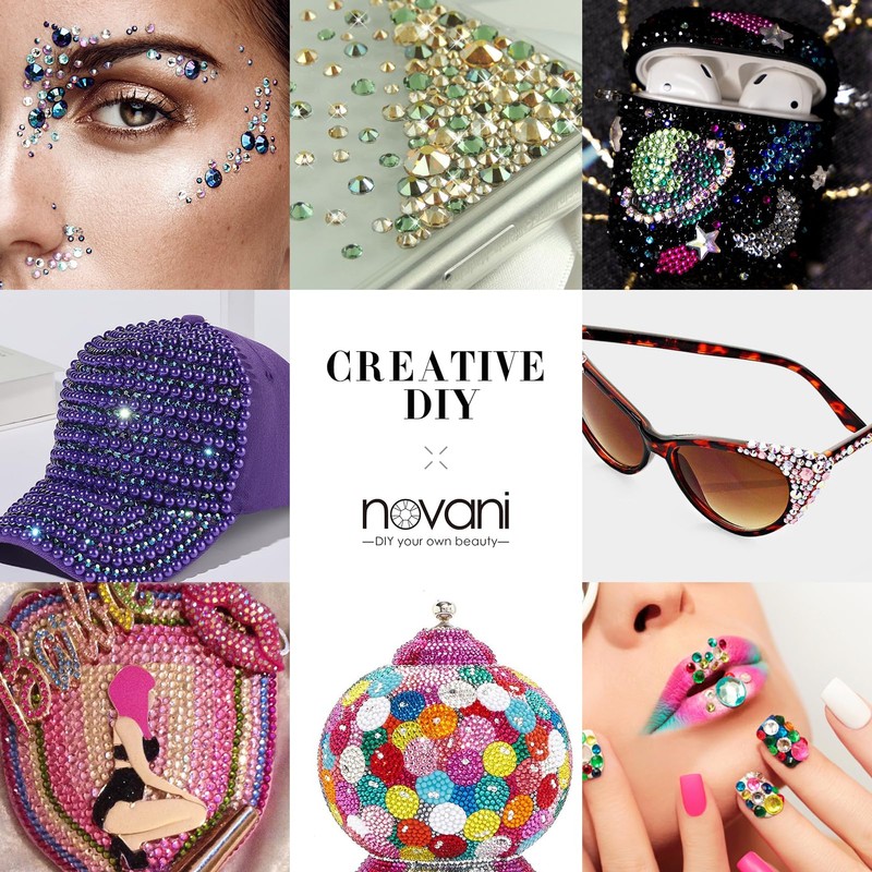 Novani Gold Rhinestones 1440pcs Flat Back Round Rhinestone Style 2088