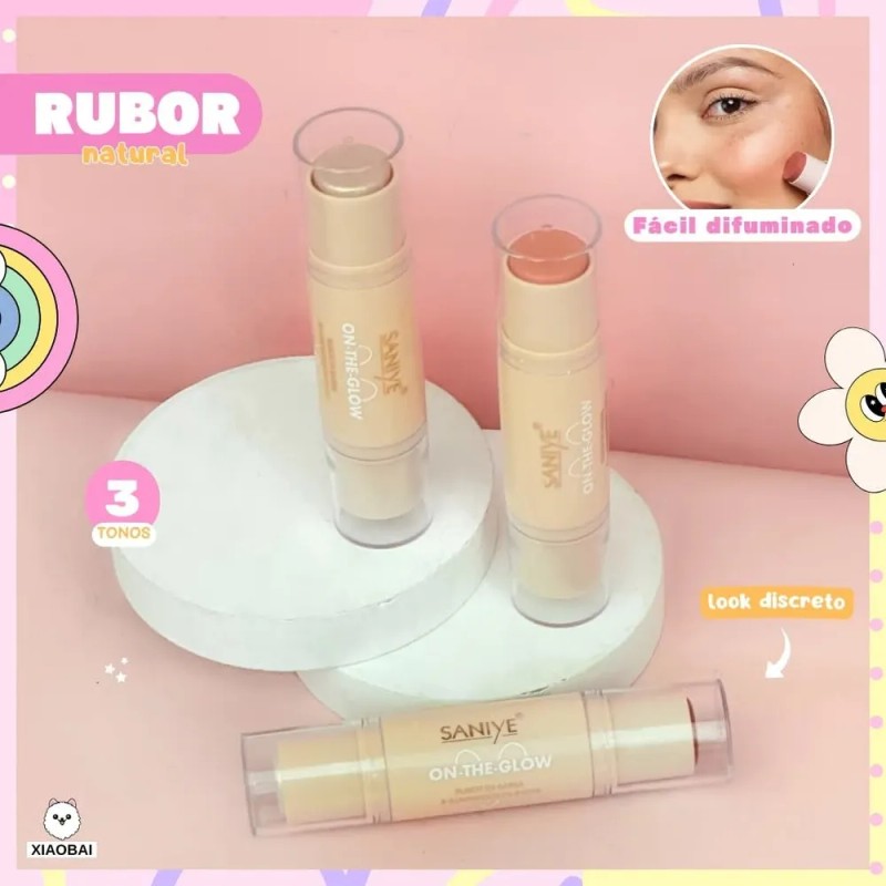 Rubor Iluminador en Barra Saniye R108 Tono 1 Maquillaje Facial