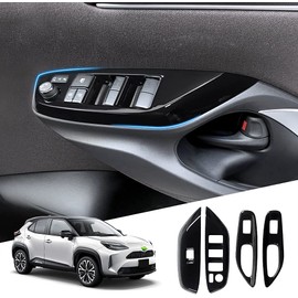 LAIEN Toyota New Yaris Yaris Cross Window Switch Garnish YARIS CROSS Exterior Cover ABS Piano Black 4P