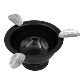 Stinky Cigar Ashtray 5"inch Round Mini Herf 3 Stirrup Rests Perfect for Personal and Puffing with Friends (Glossy Black)