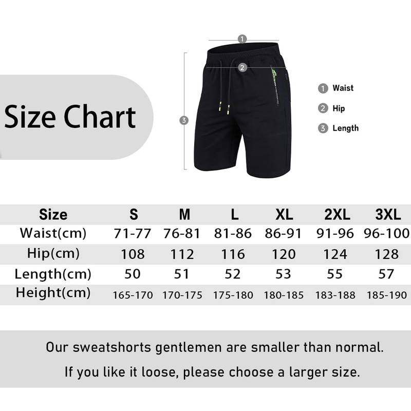 ZOXOZ Men's Summer Cotton Shorts with Zip Pockets - black,