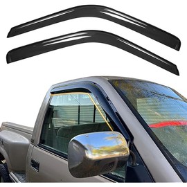 Tape On Window Visor Deflectors Compatible with 1988-1998 Chevy C & K Reg Cab Pickup, Acrylic Slim Style Smoke Tinted Window Rain Guards, Sun Wind Side Vent Visor Set, 2 Pieces