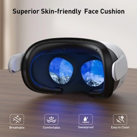 PRISMXR Comfort face Cover Pad Compatible with Meta/Oculus Quest 3S Accessories, Breathable Facial Interface with Soft PU Face Cushion Pad Replacement for Quest 3S (Standard Version)