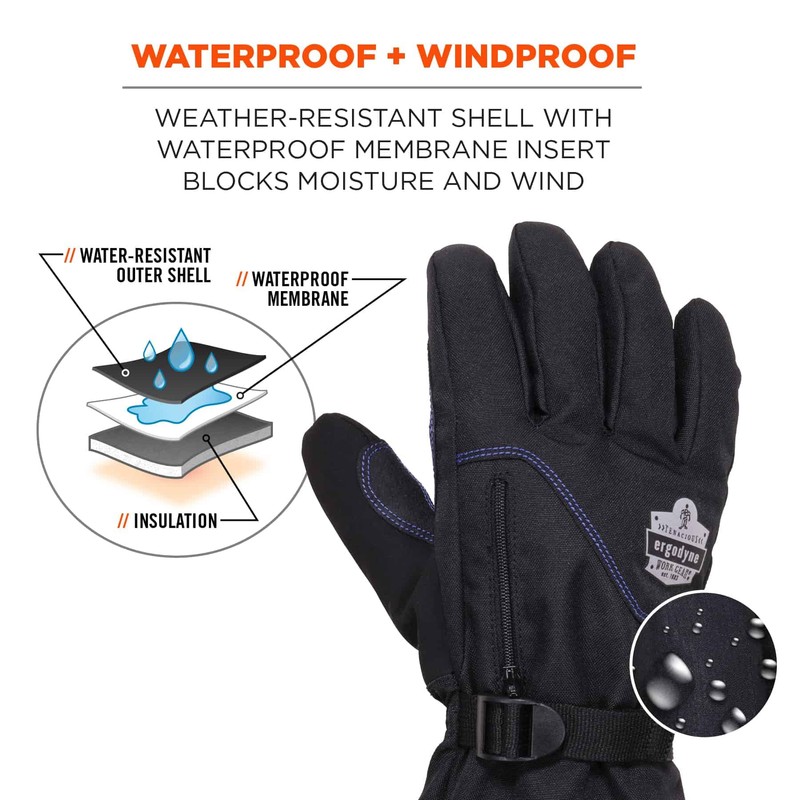 Ergodyne ProFlex 825WP Winter Work Gloves with Removeable Waterproof Shell