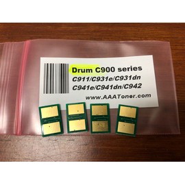 AAA Compatible Image Drum Reset Chip for OKI C900 Series, C911, C931, C941, C942 (Black, Cyan, Magenta, Yellow, 4-Pack)