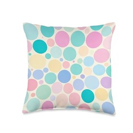 Pastel Colors Palette Patterns Circles Bubble Throw Pillow, 16x16, Multicolor