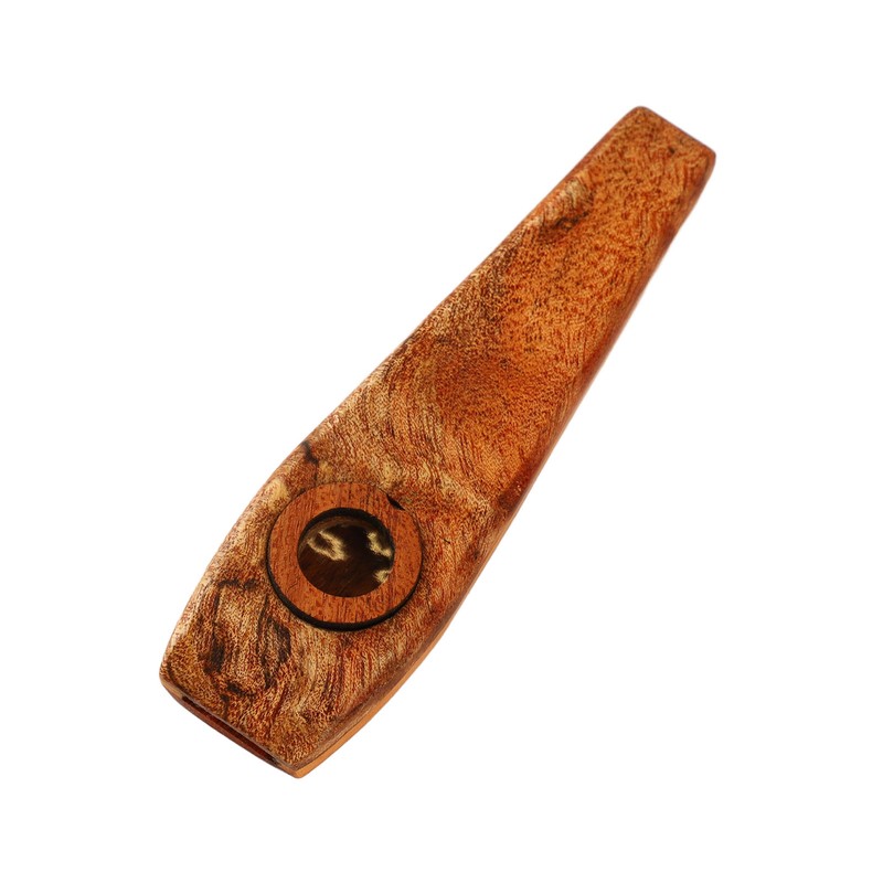 Kazoo Flute Maple Wood Flute Musical Wind Instrument with Diaphragm