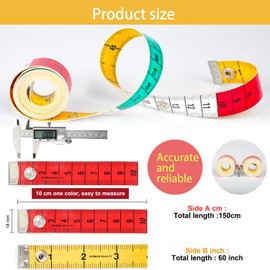 2PCS Tape Measure Body Measuring Tape, 60 Inch/150 cm Double Scale Sewing Tape Measures, Tailor Ruler for Body Measurements, Sewing,Tailoring,and Dressmaking - Chest and Waist Circumference