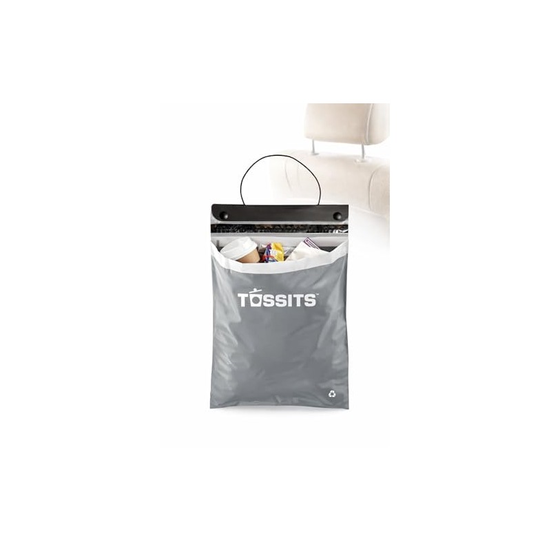Tossits Recycled Disposable Car Trash Bags – Leakproof, Smell Proof