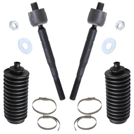 Detroit Axle - Front Inner Tie Rods Kit for 2007-2013 MDX 2 Inner Tie Rod End Links 2 Boots 2008 2009 2010 2011 2012 Replacement - 4pc Set