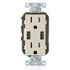 Leviton Contacto Duplex con Cargador Usb, Resistente a Interferencia de