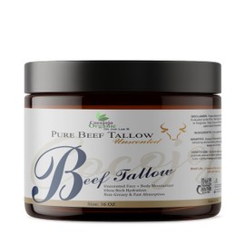 COCOJOJO Pure Beef Tallow – Grass-Fed Tallow Moisturizer – Unscented Face & Body Cream for Dry Skin, Ultra-Rich Hydration & Fast Absorbing Natural Balm – Tallow for Sensitive Skin (16 oz)