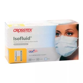 Crosstex *250-Pieces* Crosstex Isofluid Fluid Resistant Face Mask ASTM Level 1 Blue GCIBL