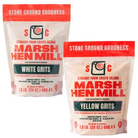 Marsh Hen Mill Variety Pack of 2 - Yellow & White Heirloom Corn Grits - Gluten-Free, Organic, Stone Ground - Southern Grits with Nutty & Sweet Flavors - Perfect for Quick Meals - 24 Oz Each Pack