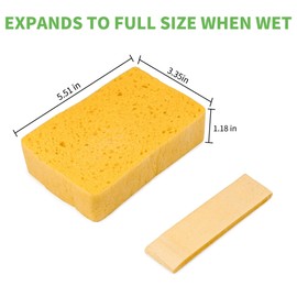 10 Count Compostable Thicker Pop-Up Sponges - Expanding, Non-Scratch, Plant-Based Cleaning Sponges Car Wash Sponge