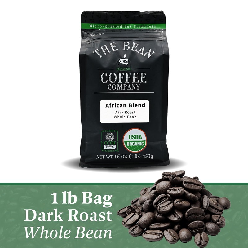 The Bean Organic Coffee Company African Blend, Medium Roast, Whole