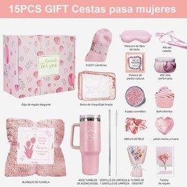 Regalos de Cumpleaños para Mujeres, 15pc Canasta de Spa Relajante para Mujer, Paquete de Cuidado Personal para Mujeres, Set de Baño y Spa Corporal, Regalos para San Valentín y el Día de la Madre