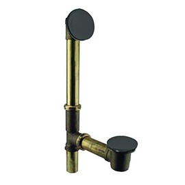 Westbrass D325H-62 European Tip Toe Bath Waste Drain Kit with Illusionary Faceplate, 14" Make-Up, 17 Ga., Matte Black