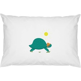 2 x 'Tortoise With A Sun Hat And Glasses' Cotton Pillow Cases (PW00035717)