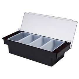 4 Part BLACK Plastic Condiment Holder