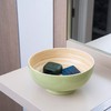 PEMAR 8" Lacquer Bamboo Fruit Bowl for Kitchen Counter, Handmade