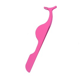 Gugzy® Siempre21 Stainless Steel False Eyelashes Extension Applicator Tool Fish Tail Clip Auxiliary Clip Tweezers Nipper Tool (1, Pink)