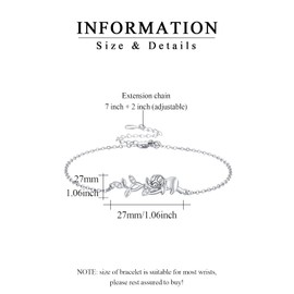 Sloth Bracelet Sterling Silver Sloth Adjustable Bracelet Anklets with Cz Leaf Bracelet Cute Sloth Jewelry Gifts for Women Girl