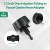 RedChili 6 Pcs 1/4 Inch Drip Irrigation Tubing to Faucet/Garden