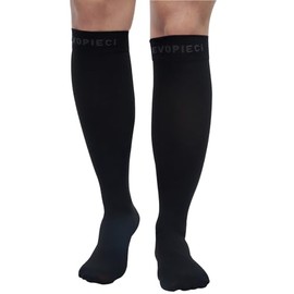 Compression Socks 8-15 mmHg - Support Hose Knee High Stockings Varicose Veins Compression Socks for Women& Men , Soothe Relief Circulation and Swelling (BLACK, 4XL)
