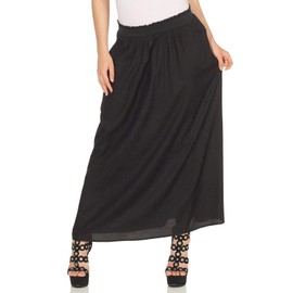 ONLY NOS Damen onlVENEDIG PAPERBAG LONG SKIRT WVN NOOS Rock,, per pack Schwarz (Black Black), 38 (Herstellergröße: M)