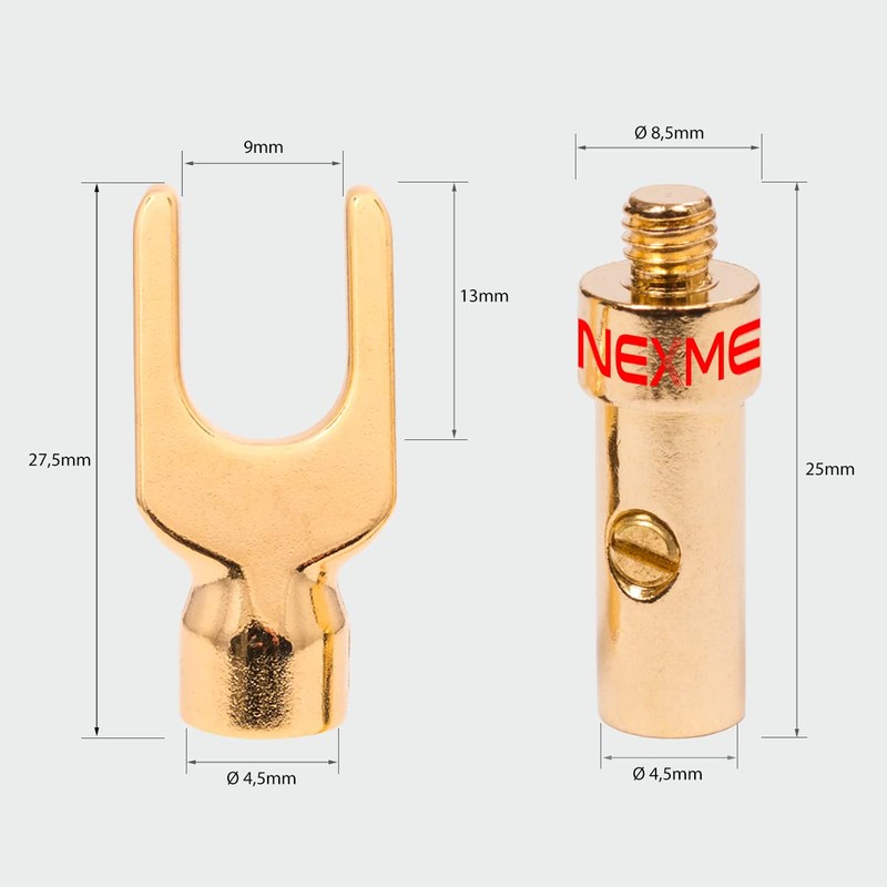 NEXMEX Cable lugs, fork lugs, set of 2, Y-connector connector,
