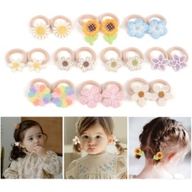 BIANHUAN 20 Pcs Toddler Hair Ties, Girls Hair Accessories Baby Hair Bows Cute Flower Hair Ties Little girls Hair Accessories for Thick Hair, Candy Colors