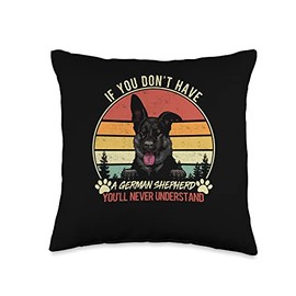 Vintage You'll Never Understand Black German Shepherd Owner Throw Pillow