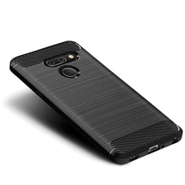 Vultic Carbon Fiber Case for LG G8 ThinQ, Durable [Shock Absorption] Smooth Slim TPU Matte Lightweight Bumper Cover (Red)