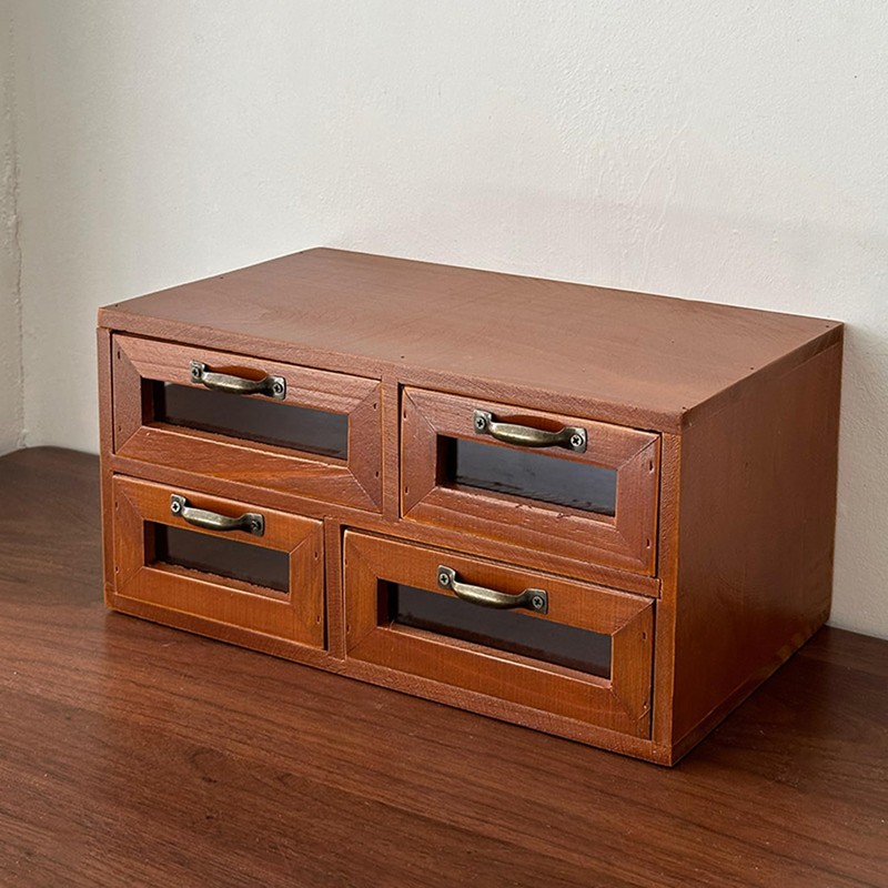 ILWorkTLs 16 Drawers Wooden Storage Box,Desktop Storage Cabinet with Handles,Stackable